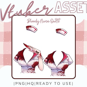 Vtuber Asset - Nurse Outfit - Halloween - Prop Accessory Overlay - Streaming Asset for Live2D or PNGTuber