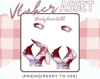 Vtuber Asset - Nurse Outfit - Halloween - Prop Accessory Overlay - Streaming Asset for Live2D or PNGTuber