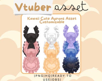 Zasób Vtubera – fartuch kuchenny – nakładka na akcesoria – zasób do transmisji strumieniowej na Live2D lub PNGTuber