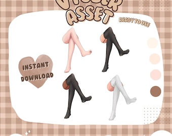 Legs Crossed, Vtuber Asset, Multiple Skin Tones, Accessory for Live2D & PNGTuber