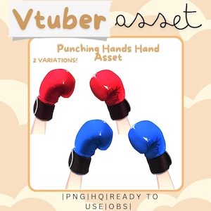 Vtuber Asset Boxing Gloves Punch Costume Hand Asset Customizable + Compatible in Vtube Studio OBS Streamlabs