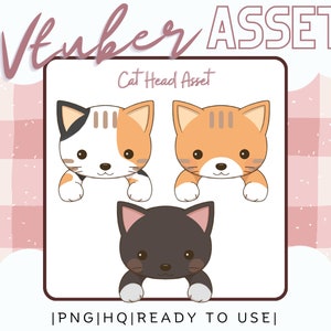 Vtuber Asset Cat Head Asset Three Variations