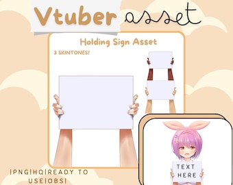 Holding Sign | Vtuber Asset | Live2D Accessory