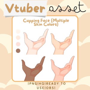 Cupping Face | Vtuber Asset | Hand Accessory for Live2D image 2