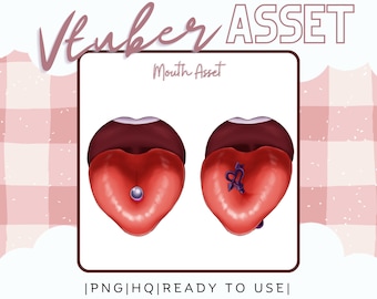 Recursos de Vtuber: Lengua con piercings - Superposición de accesorios para Live2D