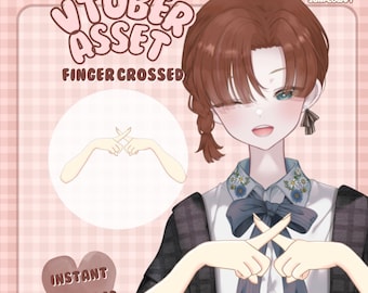 Dedos cruzados / Activo para Vtuber / Accesorio de mano para Live2D