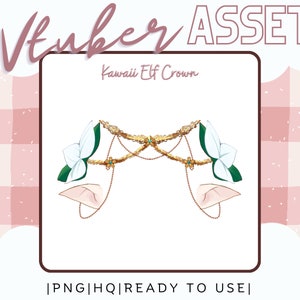 Vtuber Asset - Elf Crown - Prop Halloween Accessory Overlay - Streaming Asset for Live2D or PNGTuber