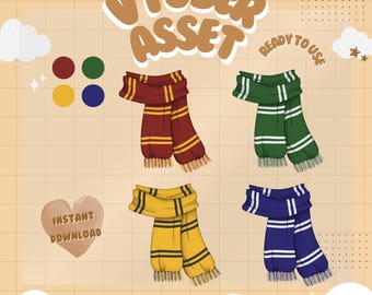 Vtuber Asset - Wizard Scarf - Magic Academy - Prop Accessory Assets Overlay - Streaming Asset for Live2D