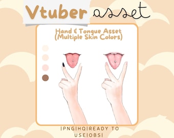 Tongue Out | Vtuber Asset | Hand Accessory for Live2D