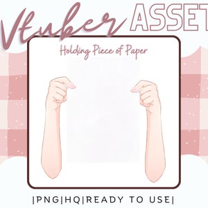 Vtuber Asset - Holding Paper - Hand Asset - Prop Accessory Overlay - Streaming Asset for Live2D or PNGTuber