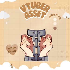 Chain - Vtuber Hand Asset - Multiple Skin Tones - Prop Accessory Channel Point Redeem for Live2D