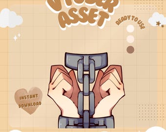 Cadena - Activo de mano de Vtuber - Múltiples tonos de piel - Accesorio de utilería Punto de canal Canjeable por Live2D