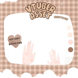 Touching Screen Vtuber Asset, Multiple Skin Tones, Accessory Live2D & PNGTuber