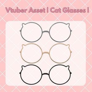 Vtuber Asset Cat Neko Glasses Kawaii (3 Colors)