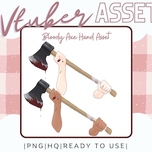 Vtuber Asset - Axe Halloween Hand Asset - Prop Accessory Overlay - Streaming Asset for Live2D or PNGTuber