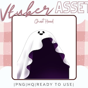 Vtuber Asset - Ghost Halloween Hoodie - Prop Accessory Overlay - Streaming Asset for Live2D or PNGTuber