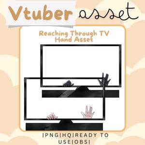 Vtuber Asset Hand Asset Reaching TV Touching Screen Customizable OBS Streamlabs Vtube Studio Compatible