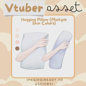 Vtuber Asset - Hugging Pillow Prop - Hand Accessory Overlay - Streaming Asset for Live2D or PNGTuber