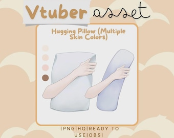 Vtuber Asset - Hugging Pillow Prop - Hand Accessory Overlay - Streaming Asset for Live2D or PNGTuber