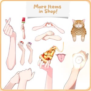 Cupping Face | Vtuber Asset | Hand Accessory for Live2D image 6