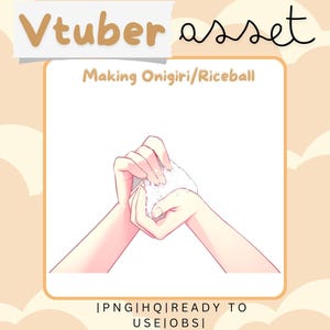 Vtuber Asset Riceball Onigiri Making Cooking Hand Assets + Compatible in Vtube Studio OBS Streamlabs