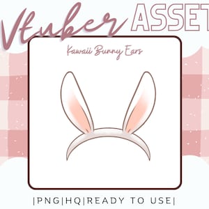 Vtuber Asset - Bunny Ears - Prop Accessory Overlay - Streaming Asset for Live2D or PNGTuber