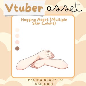 Vtuber Asset Hugging Hand Assets, aanpasbaar, Vtuber Prop, kant-en-klare items, meerdere huidtinten