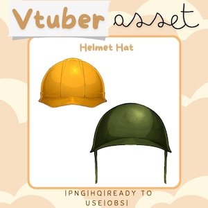 Helmet Hat, Vtuber Asset, Accessory for Live2D & PNGTuber