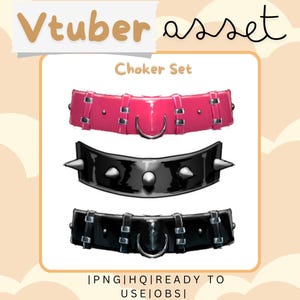 Vtuber Asset - Choker - Prop Accessory Overlay - Streaming Asset for Live2D or PNGTuber