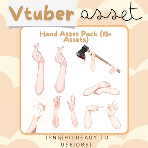 Vtuber Hand Asset Pack - Prop Accessory Overlay - Streaming Asset for Live2D or PNGTuber
