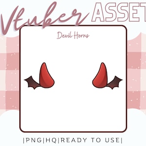 Vtuber Asset - Halloween Devil Horns - Prop Accessory Overlay - Streaming Asset for Live2D or PNGTuber
