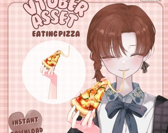 Comiendo pizza / Activo de Vtuber / Accesorio de mano para Live2D