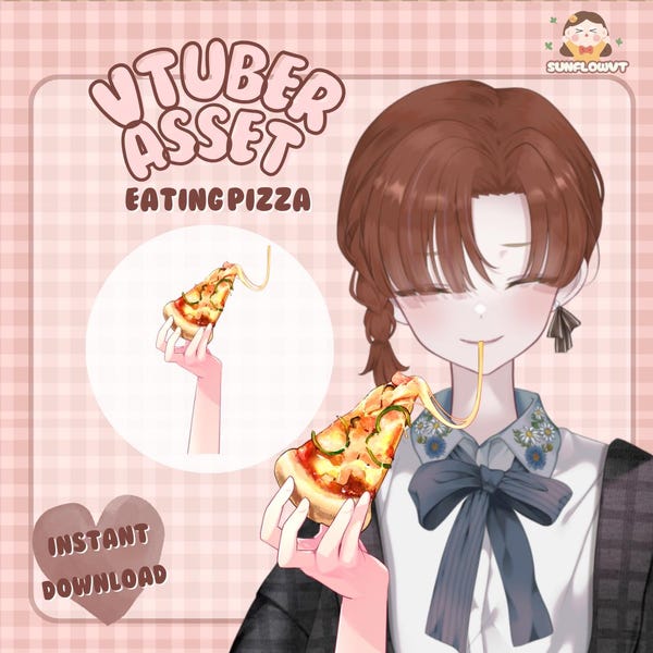 Eating Pizza | Vtuber Asset | Hand Accessory for Live2D