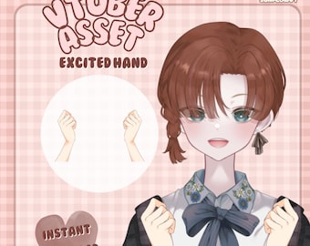 Vtuber Asset Excited Hand Arm Prop for Live2D, VTube Studio Props, Hand Pose