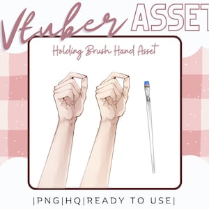 Vtuber Asset Hand Asset Holding Paintbrush Customizable Streamlabs OBS Compatible