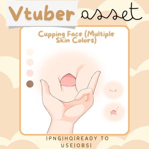 Cupping Face | Vtuber Asset | Hand Accessory for Live2D
