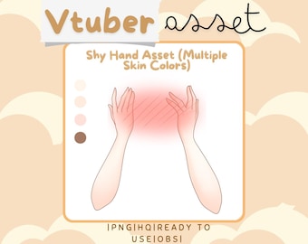 Vtuber Asset - Blushing Shy Hand Asset - Channel Point Redeem - Prop Accessory Overlay - Streaming Asset for Live2D or PNGTuber