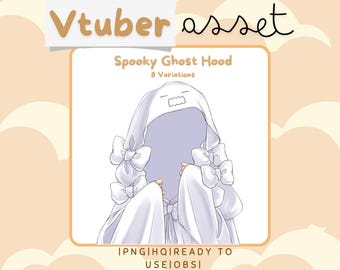 Activo de Vtuber - Ghost Hood - Vtube Studio - Activo de transmisión para Live2D