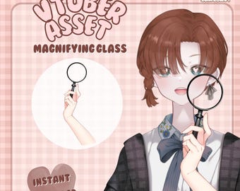 Lupa de detective / Accesorio para Vtuber / Accesorio de mano para Live2D