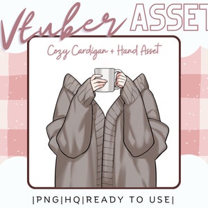 Vtuber Asset Cozy Cardigan Hand Asset w Cup