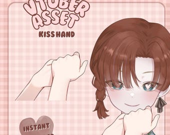 Activo de Vtuber: Beso - Activos de mano - Superposición de accesorios de varios colores de piel para transmisión en vivo en 2D
