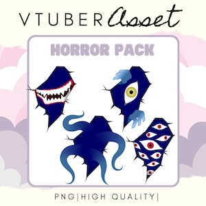 Vtuber Asset Horror Eldritch Spooky Pack Stickers Twitch