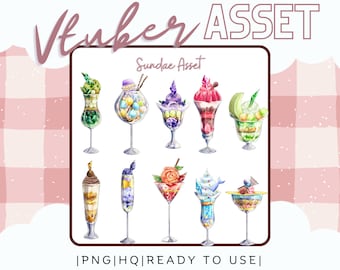 Vtuber Asset Stream Decoration Sundae Asset