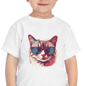Retro Pink Cat Shirt: Feline Charm for Kids!