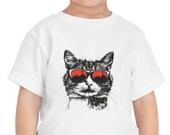 Retro Cat Sunglasses Shirt: Feline Charm for Kids!