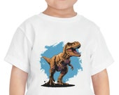 Retro Blue T-Rex Shirt: Dino-mite Style for Kids!