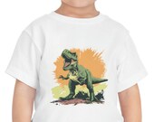 Retro Orange T-Rex Shirt: Dino-mite Style for Kids!