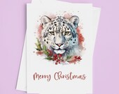Holiday Snow Leopard Christmas Cards