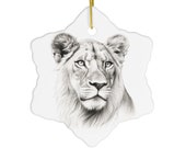 Regal Lioness Ceramic Ornament