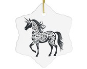 Unicorn Ceramic Ornament Curly Mane